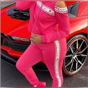 [NWT] Gritty Soul Pretty In Pink Cold Shoulder Tracksuit Womens